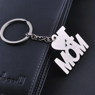 I LOVE MOM Personalized Metal Key Chain - Fashion Heart Key Ring Price in Pakistan | LAPTAB