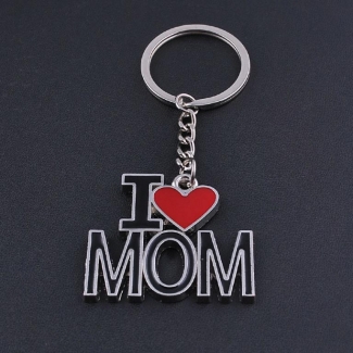 I LOVE MOM Personalized Metal Key Chain - Fashion Heart Key Ring Price in Pakistan | LAPTAB