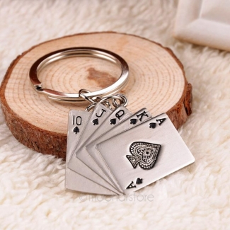 Fashion Creative Stylish Poker Key Chain - Metal Alloy Key Ring Price in Pakistan | LAPTAB