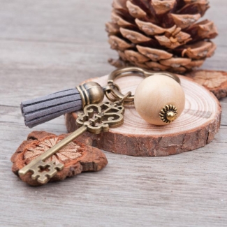 Doreen Box Antique Bronze Heart Key Chains with Vintage Wood Beads and Tassel Price in Pakistan | LAPTAB