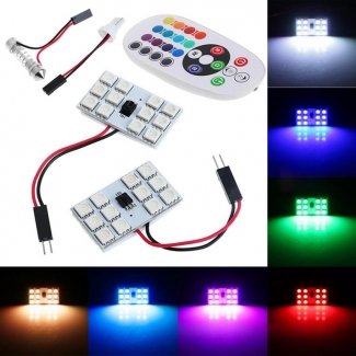 SMD RGB 12 LED Car Light Signal Lamp Bulb with Remote Control