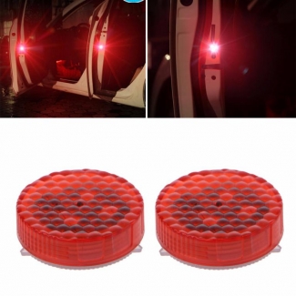 Waterproof Wireless Car Door LED Safety Warning Light - Pair for All Vehicles