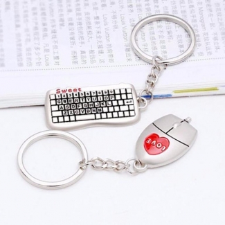 Couple-Themed Detachable Mouse and Keyboard Key Ring Set Price in Pakistan | LAPTAB