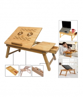 Multipurpose Wooden Laptop Table with Drawer Study Table Price in Pakistan | LAPTAB
