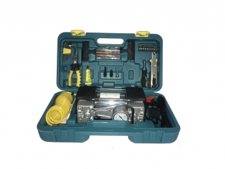 Double Cylinder Inflatable Pump and Car Air Compressor Tool Kit
