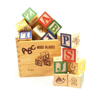 ABC Wood Blocks - 27 Alphabet Learning Cubes for Kids Price in Pakistan | LAPTAB
