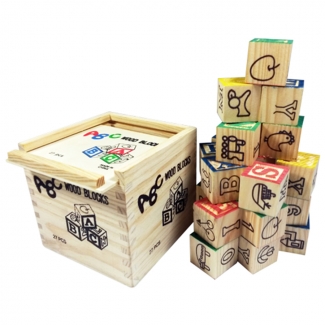 ABC Wood Blocks - 27 Alphabet Learning Cubes for Kids Price in Pakistan | LAPTAB