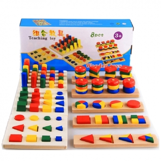Teaching Shapes Kit for Kids - Colorful Wooden Blocks for Learning Skills Price in Pakistan | LAPTAB