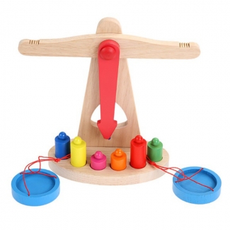Wooden Balance Scale for Kids - Weight Comparison Learning Tool, 9