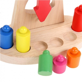 Wooden Balance Scale for Kids - Weight Comparison Learning Tool, 9