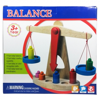 Wooden Balance Scale for Kids - Weight Comparison Learning Tool, 9