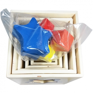 Wisdom Shape Set Box - 5 Interlocking Wooden Cubes for 3D Imagination Price in Pakistan | LAPTAB