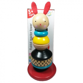 Rabbit Tower Wooden Stacking Toy with Rocking Edges for Safe Play Price in Pakistan | LAPTAB