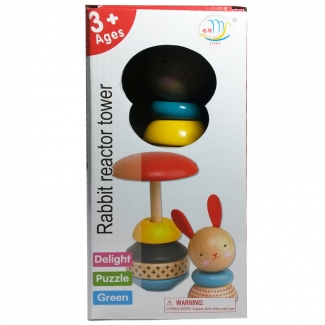 Rabbit Tower Wooden Stacking Toy with Rocking Edges for Safe Play Price in Pakistan | LAPTAB
