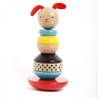 Rabbit Tower Wooden Stacking Toy with Rocking Edges for Safe Play Price in Pakistan | LAPTAB