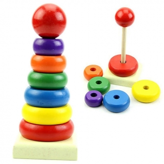 Ring Tower Wooden Stacking Toy for Color Recognition and Size Understanding Price in Pakistan | LAPTAB
