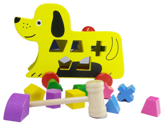 Puppy Shape Knocks - Wooden Shape Sorting Ball Trailer with 10 Pieces Price in Pakistan | LAPTAB