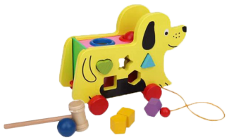 Puppy Shape Knocks - Wooden Shape Sorting Ball Trailer with 10 Pieces Price in Pakistan | LAPTAB