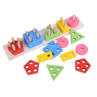 Five Column Shape Matching Toy for Motor Skills and Logical Thinking Price in Pakistan | LAPTAB