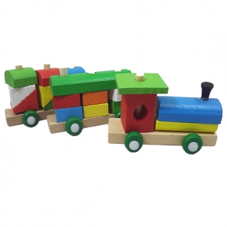 Three Building Blocks Wooden Train with Colorful Shapes for Learning Price in Pakistan | LAPTAB