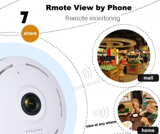 Panoramic Fisheye CCTV WiFi Camera 1280x960 Full HD 360? View with Night Vision and Two-Way Audio Price in Pakistan | LAPTAB