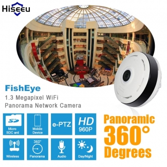 Panoramic Fisheye CCTV WiFi Camera 1280x960 Full HD 360? View with Night Vision and Two-Way Audio Price in Pakistan | LAPTAB