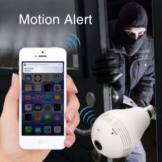 Wi-Fi Light Bulb Camera with HD 360? Panoramic View, Motion Alert, and Memory Card Recording Price in Pakistan | LAPTAB