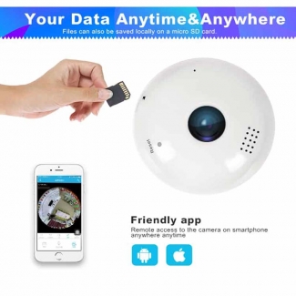 Wi-Fi Light Bulb Camera with HD 360? Panoramic View, Motion Alert, and Memory Card Recording Price in Pakistan | LAPTAB