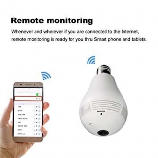 Wi-Fi Light Bulb Camera with HD 360? Panoramic View, Motion Alert, and Memory Card Recording Price in Pakistan | LAPTAB