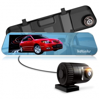 Full HD 1080p Dual Camera Rearview Mirror Dash Cam with Front and Rear Recording Price in Pakistan | LAPTAB