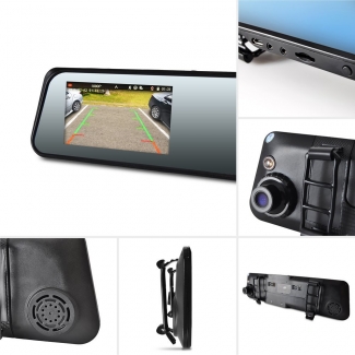Full HD 1080p Dual Camera Rearview Mirror Dash Cam with Front and Rear Recording Price in Pakistan | LAPTAB