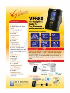 Zkteco VF680 Attendance Machine with Face Recognition, Wi-Fi, TCP/IP, USB Connectivity Price in Pakistan | LAPTAB