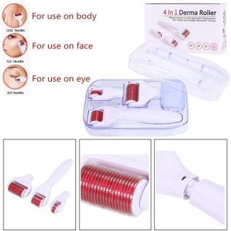 4 in 1 Derma Roller Kit with 3 Needle Heads for Acne Scars and Stretch Marks Treatment Price in Pakistan | LAPTAB