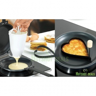18cm Non-Stick Pancake Making Kit with Heart-Shaped Mold and Batter Dispenser Price in Pakistan | LAPTAB