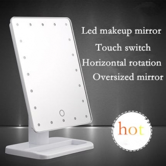 Large LED Makeup Mirror with 16 Touchscreen LEDs, 360? Rotation, HD Glass Price in Pakistan | LAPTAB