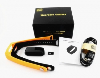 Sports Wearable Bracelet with Hidden Camera for Audio and Video Recording