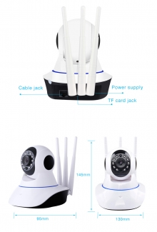 Three Antennas WiFi Security Camera with Smartphone Remote View and Two-Way Audio Price in Pakistan | LAPTAB