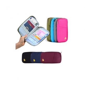 Travel Wallet for Passport and Cards, Black Denim Cotton, 25x13x2cm Price in Pakistan | LAPTAB