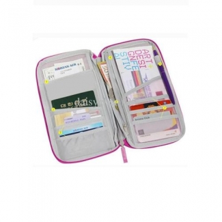 Travel Wallet for Passport in Pink Denim Cotton, Organizer for Cards and Boarding Passes, 25x13x2cm Price in Pakistan | LAPTAB