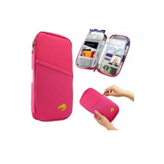Travel Wallet for Passport in Pink Denim Cotton, Organizer for Cards and Boarding Passes, 25x13x2cm Price in Pakistan | LAPTAB