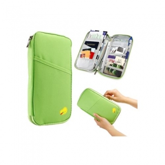 Travel Wallet for Passport - Parrot Green