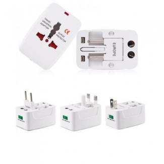 Universal Multi Socket Travel Adapter, White, PVC, 110-250V AC, 10A Price in Pakistan | LAPTAB