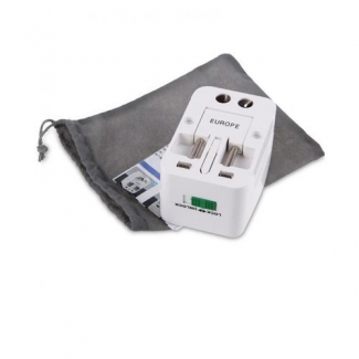 Universal Multi Socket Travel Adapter, White, PVC, 110-250V AC, 10A Price in Pakistan | LAPTAB