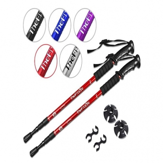 Trekking Stick Black Red Adjustable 60-135cm with Shock Absorbing Springs and Multi-Terrain Tips Price in Pakistan | LAPTAB