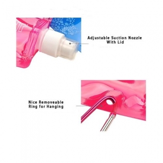 Foldable Pink PVC Water Bottle 480ml for Camping and Traveling, 26x11.5cm Price in Pakistan | LAPTAB