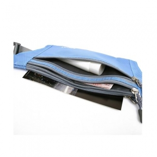 Travel Waist Bag Blue with Adjustable Strap, 3 Zipper Pockets, Water Resistant Nylon Price in Pakistan | LAPTAB
