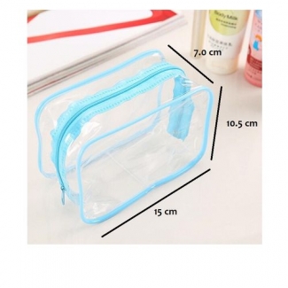 Travel Makeup Cosmetic Bag Toiletry Zip Pouch in Blue for Organizing Toiletries Price in Pakistan | LAPTAB