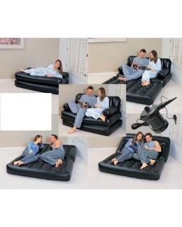 Comfort Quest Inflatable Sofa Air Mattress with Velvet Finish and Coil Beam Support Price in Pakistan | LAPTAB
