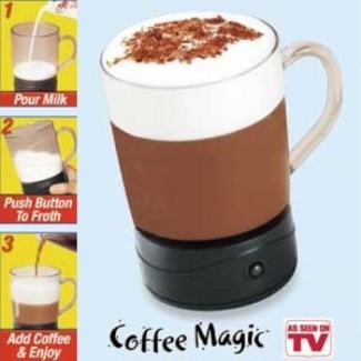 Coffee Magic Frothing Mug ? Portable All-in-One Frother and Drinkware for Hot or Cold Milk