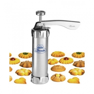 10 Shape Biscuit Cookie Press Machine Silver Aluminum with Ergonomic Handle Price in Pakistan | LAPTAB